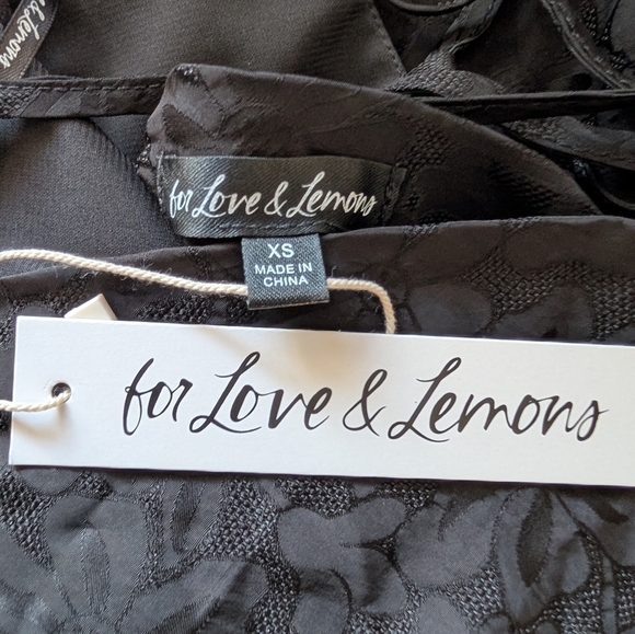 For Love & Lemons Janet Mini Dress in Black XS - Picture 11 of 11